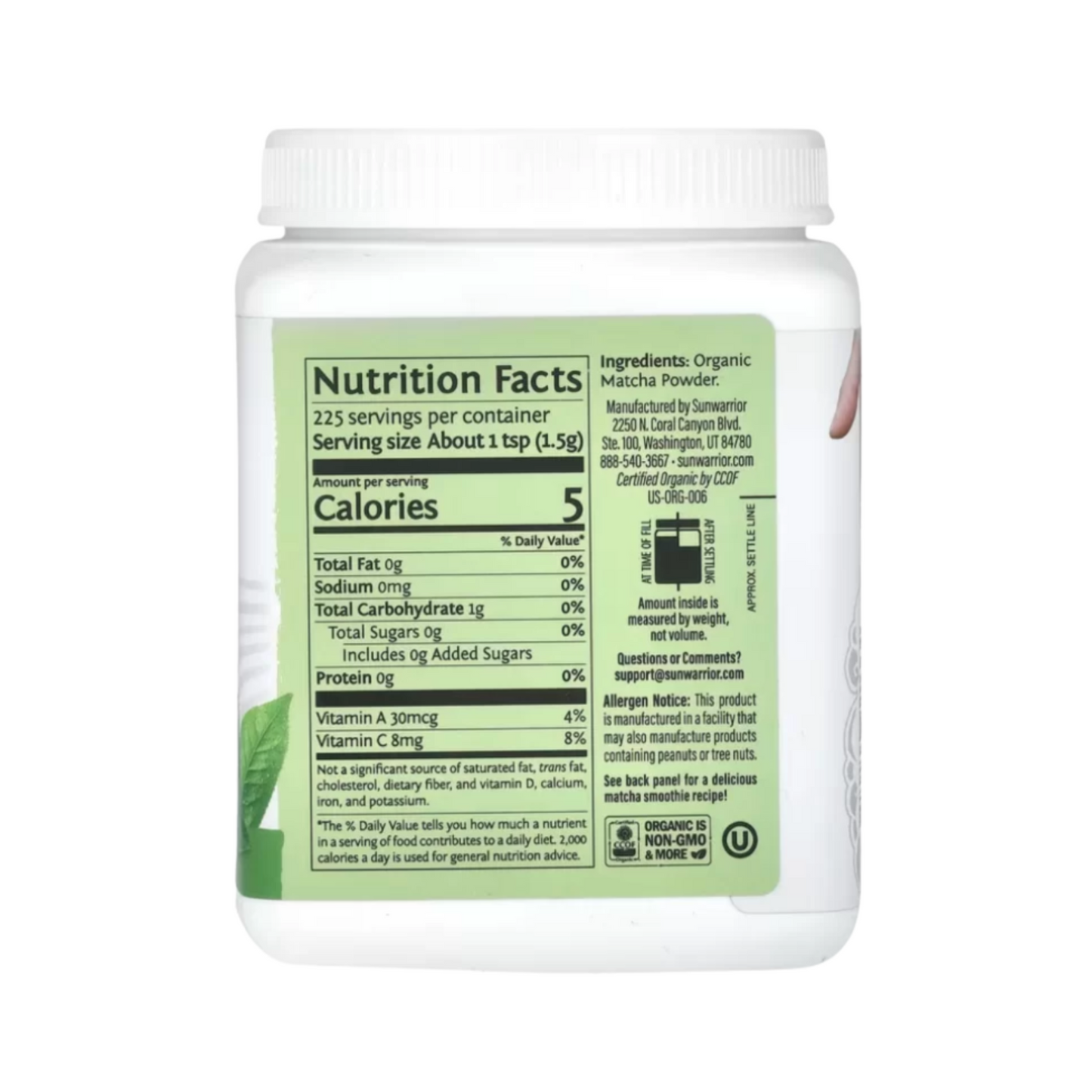 Sunwarrior Harvest Matcha Powder
