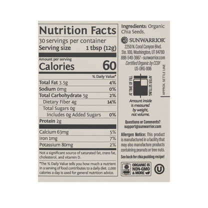 Sunwarrior Organic Chia Seeds