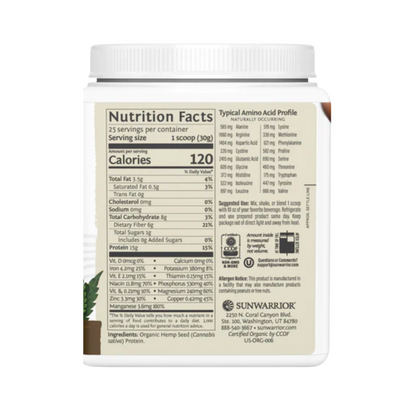 Sunwarrior Hanfprotein – Bio & Vegan